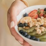Delicious and nutritious breakfast bowl featuring fresh fruits and granola. Perfect for a healthy start.